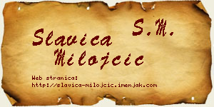 Slavica Milojčić vizit kartica
